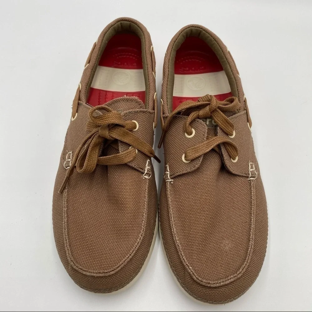 Crocs Men's Beach Line Lace Up Boat Shoes Size 8